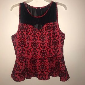 sweetheart neck red top